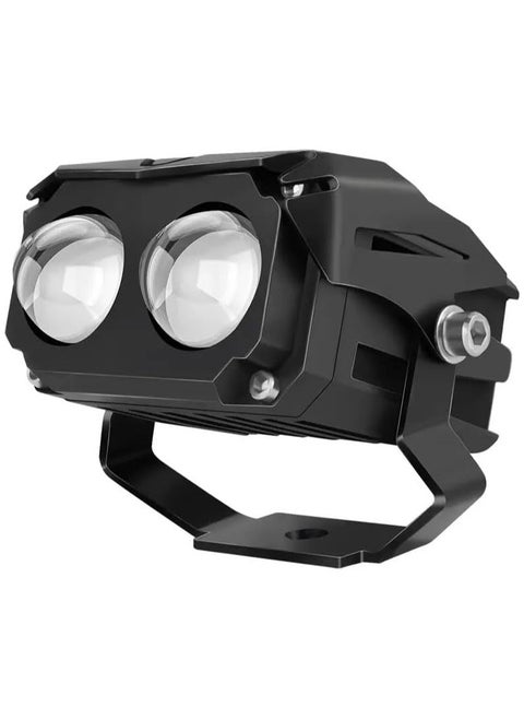 كشاف ضباب LED مزدوج، إضاءة بيضاء وصفراء، مقاوم للماء IP68، مزود بحامل تثبيت، مناسب للدراجات النارية، السيارات، ATV، SUV
