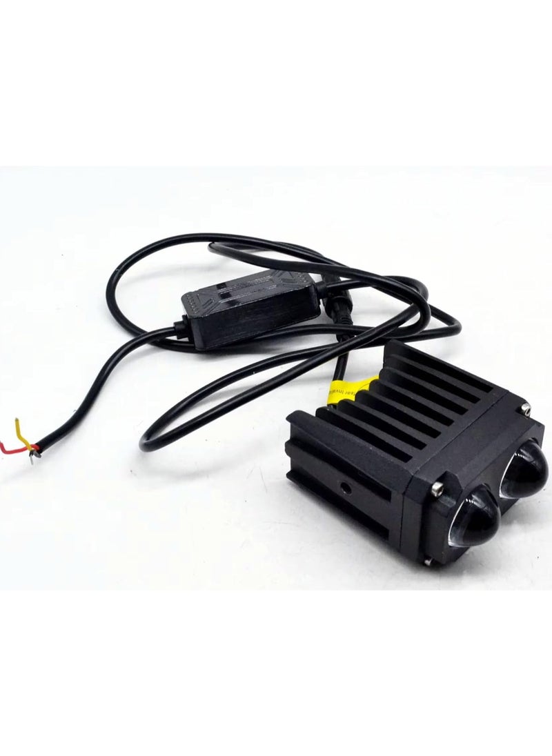 ماركة غير محددة - كشاف ضباب LED مزدوج، إضاءة بيضاء وصفراء، مقاوم للماء IP68، مزود بحامل تثبيت، مناسب للدراجات النارية، السيارات، ATV، SUV - Image 1