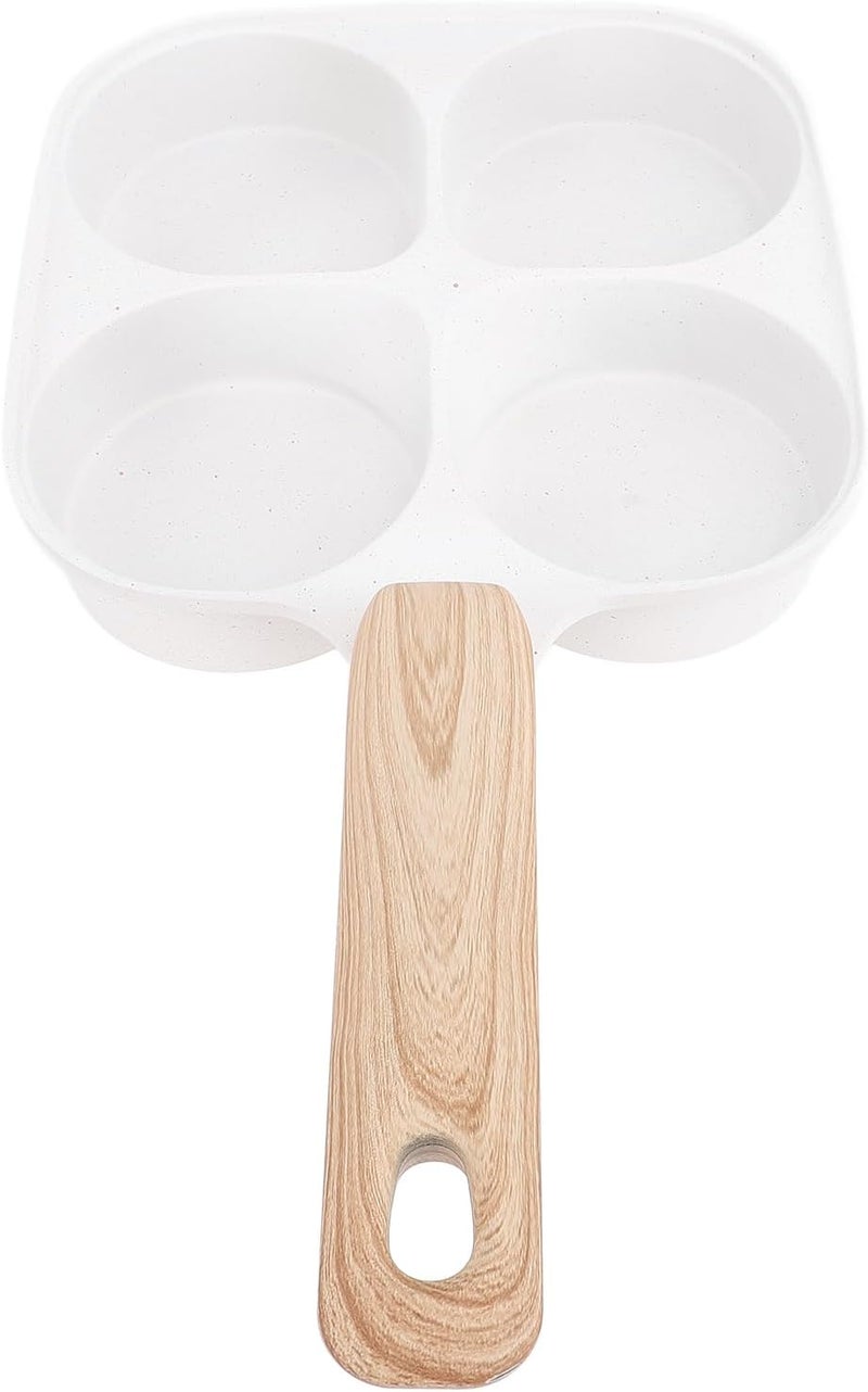Egg Frying Pan, 4 Cup Nonstick Aluminum Alloy Frying Pan for Breakfast Cooking, Nonstick Cookware with Wooden Handle and Compact Design for Family Kitchen Use - Image 5