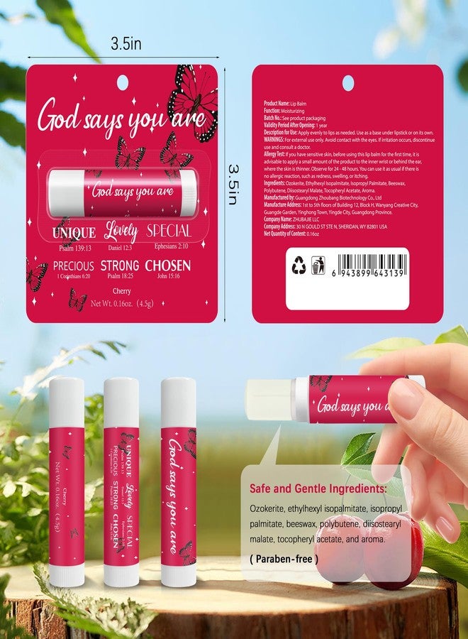 Kuabiz 24 Pcs Christian Lip Balm with Scripture Church Small Gifts Bulk Butterfly Lip Balms Religious Faith Bible Verse Inspirational Gift Party Favors Coworkers - Image 2