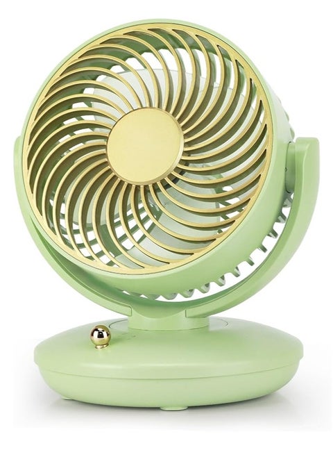 OUYoo Portable Fan Rechargeable,Battery Operated Small Powerful Personal Fans,Multi-Angle Free Wind Direction Adjustable USB Desktop Fan, Mini Desk Fan for Bedroom , Home, Office, Camping, Traveling,Press and hold the switch for 3 seconds to turn on the automatic head shake function.(Green)