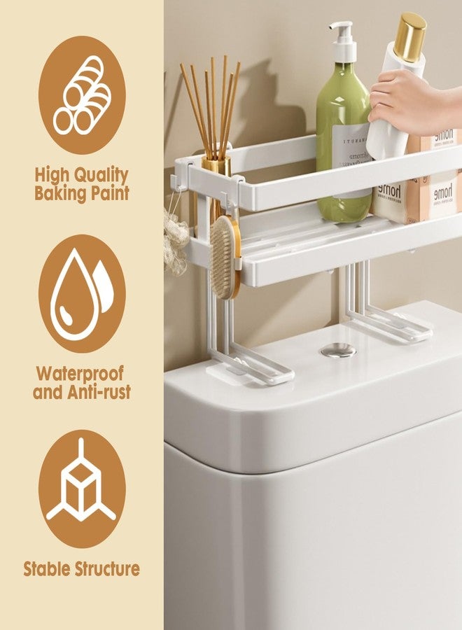PowerKing Over-The-Toilet Storage Shelf, Large Capacity Over Toilet Bathroom Organizer, No-Drill Installation, Rust-Resistant Thick Steel, Space-Saving Over Toilet Bathroom Shelf, White - Image 3