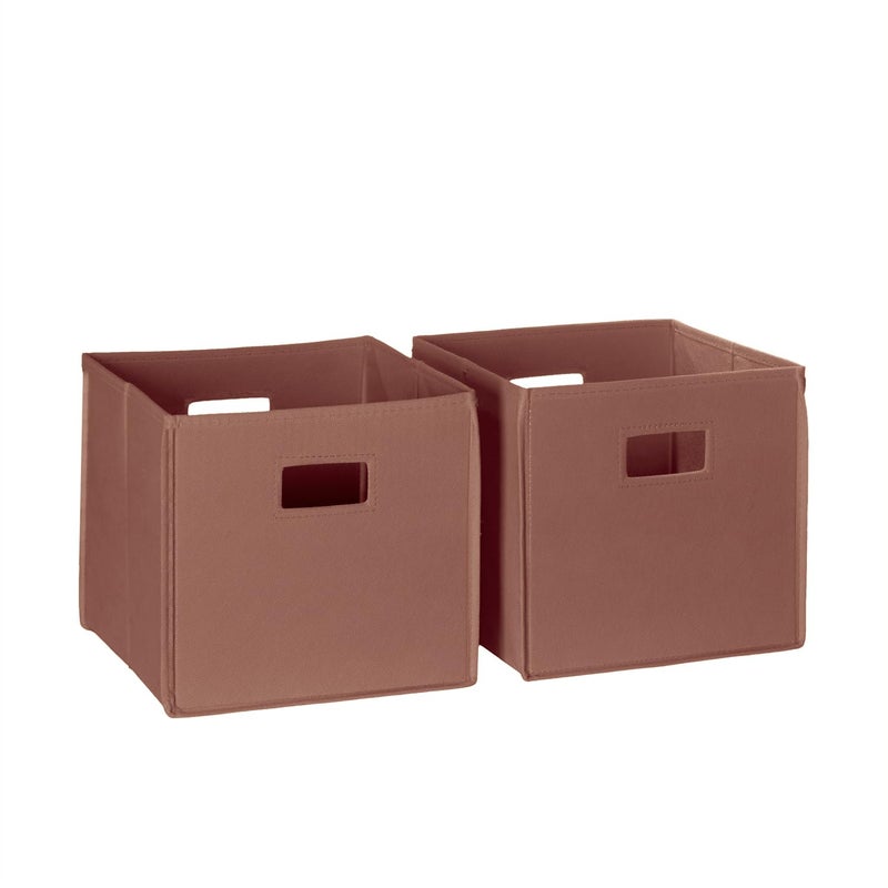 RiverRidge Kids 2pc Fabric Collapsible Storage Cube Organizers with Handles for Playroom Organization - Terracotta - Image 1
