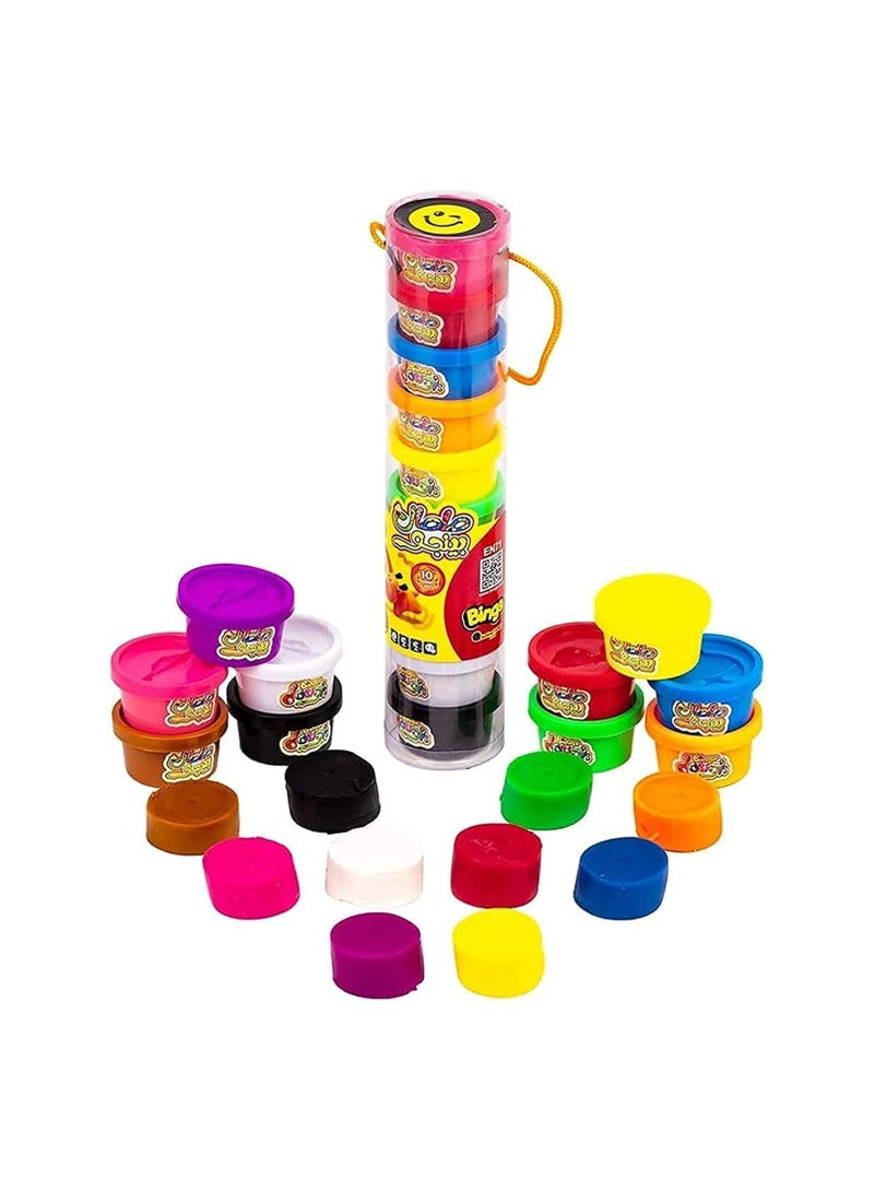 Bingo 10 Pieces Mini Play Dough, Multicolor - Image 1