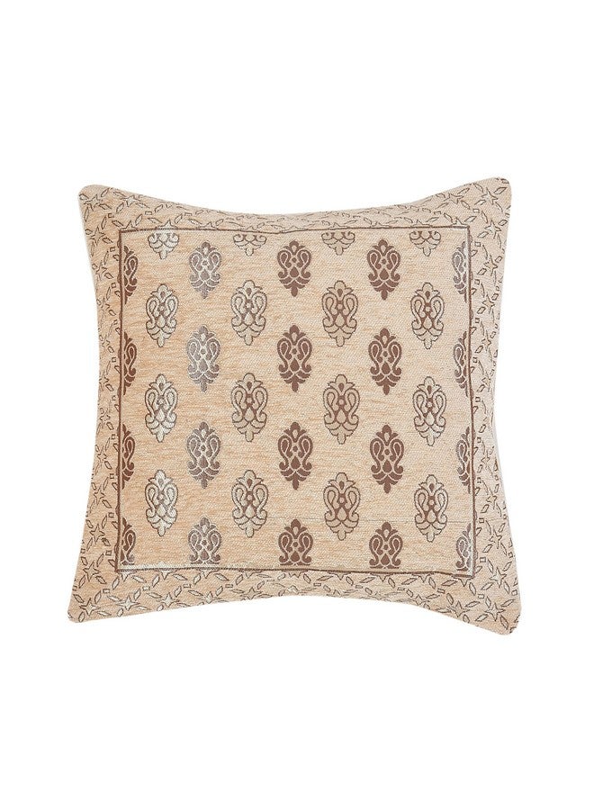 LOOMLYFE Jacquard Geomteric Cushion Covers 16 Inch X 16 Inch Set Of 5 Ethnic Motifs 240 TC Cushion Covers,Design- Ambi,Color- Beige - Image 3