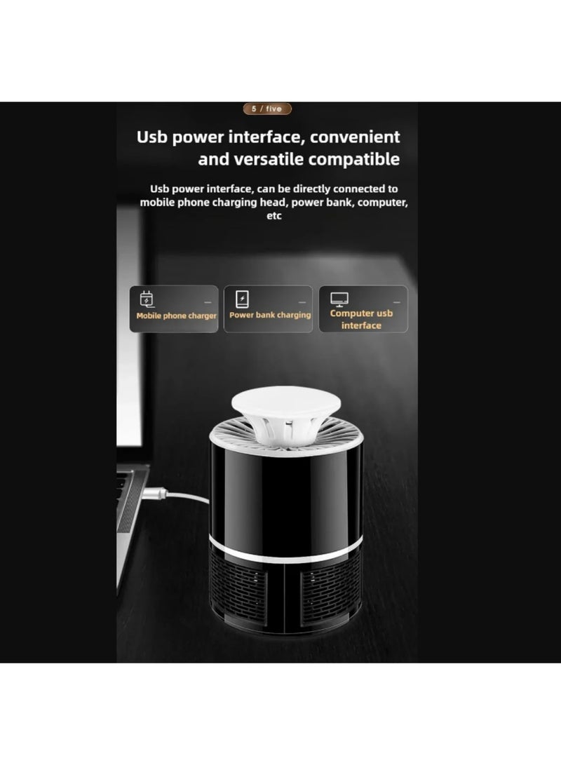 مصباح قاتل البعوض المحمول USB 1 قطعة صامت مع مصيدة ذكية للذباب، قاتل الحشرات الكهربائي للمنزل، المكتب، في الهواء الطلق، ضوء طارد صامت صديق للأطفال - Image 5