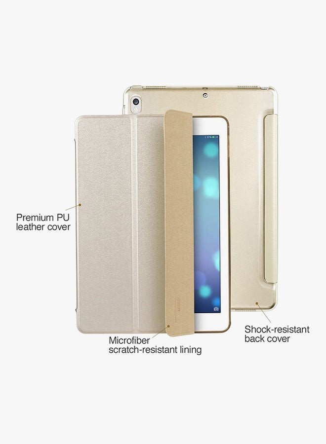 NIBEMINENT Yippee Color Series Slim-Fit Trifold Stand Smart Case Cover For Apple iPad Pro 12.9-Inch 2017 Champagne Gold  - Image 2
