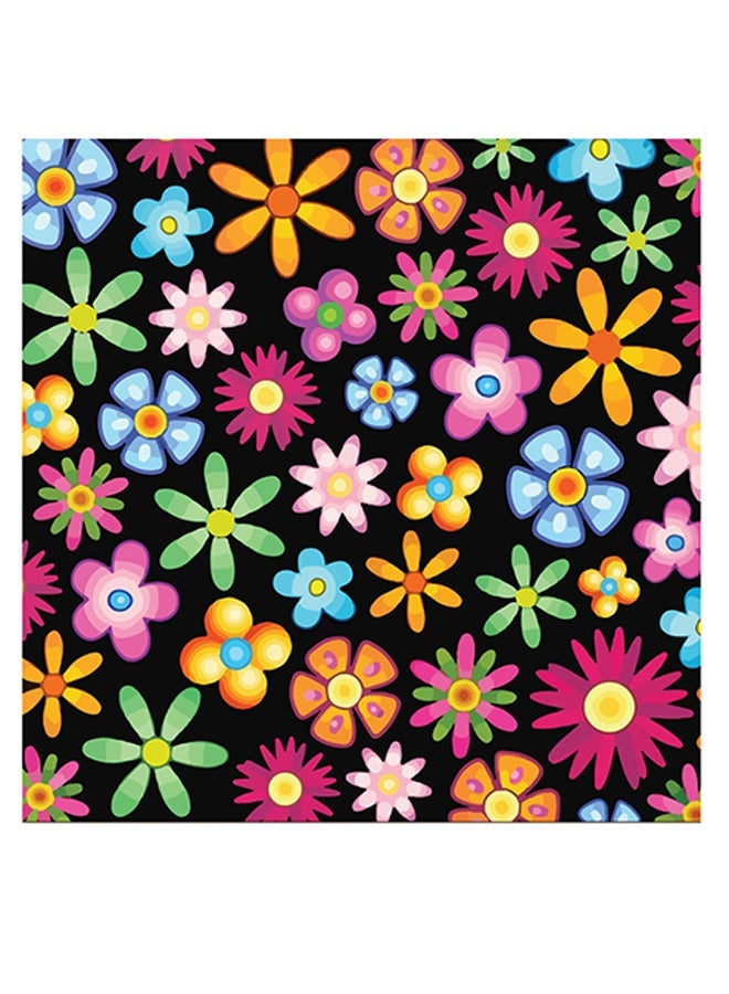 RYN Flowers Themed Printed MDF Wall Art Multicolour 30x30cm - Image 1