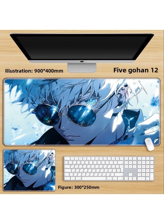 Unlocked Gojo Satoru Mouse Pad Extra Large Spell Return Home Animation Large Girls Computer Keyboard Office-Color:100x50cm Thickness 3mm-Pattern:Five Gohan 12  - Image 1