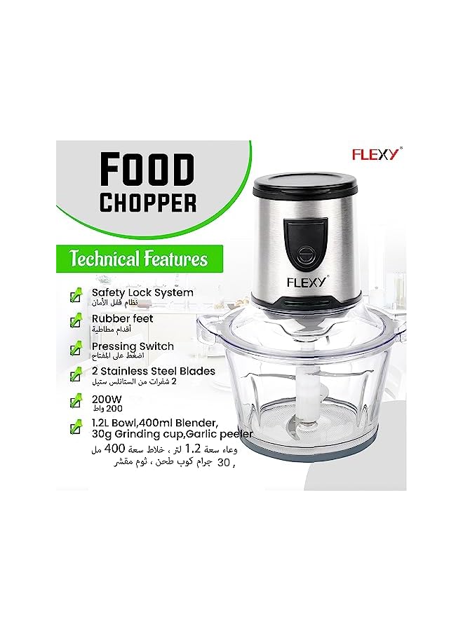 Flexy Food Processor Electric | Chopper, Mincer and Blender for Garlic, Onion Chilli, Veggies, Pumpkin & Nuts  - Image 3