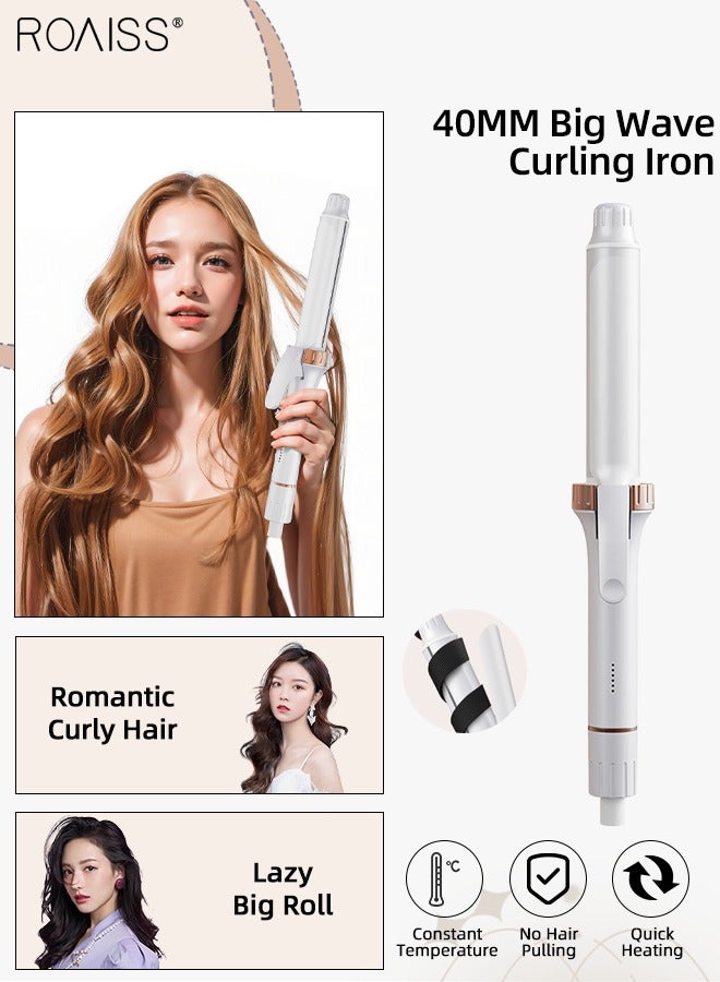 roaiss 40MM Big Wave Curling Iron, 6-speed Temperature Adjustment, Fast Heating Hair Care Ceramic Hair Curler for Shiny Curls, Intelligent Power off, Suitable for Medium and Long Hair - Image 1