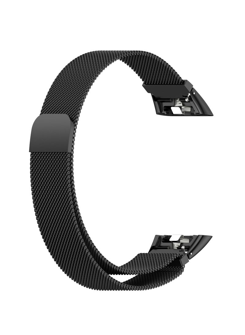 استبدال سوار مع هواوي باند 6 سوار متوافق مع المعادن الفولاذ المقاوم للصدأ استبدال سوار هواوي باند 6 حزام معدني شبكة الافراج السريع سوار ( أسود ) - Image 1