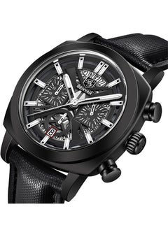 Men's Quartz Watches 43MM Black Metal Frame All Black Dial Leather Black Strap Sports Waterproof Chronograph Fashion Business Watchws BY5205 - pzsku/Z2DCDED4F4D1A73676675Z/45/_/1729129591/9329fc72-24f4-42c4-a92b-6594d1ca4e09