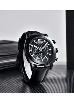 Men's Quartz Watches 43MM Black Metal Frame All Black Dial Leather Black Strap Sports Waterproof Chronograph Fashion Business Watchws BY5205 - pzsku/Z2DCDED4F4D1A73676675Z/45/_/1729129612/13562253-caaa-4d29-8135-88d79b30fb76