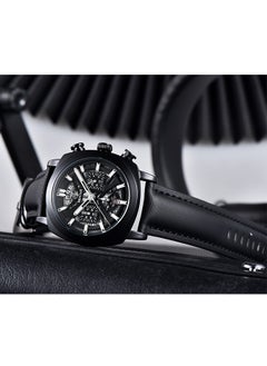 Men's Quartz Watches 43MM Black Metal Frame All Black Dial Leather Black Strap Sports Waterproof Chronograph Fashion Business Watchws BY5205 - pzsku/Z2DCDED4F4D1A73676675Z/45/_/1729129612/6b4e7817-8ace-4655-b9e9-e2079f948e33