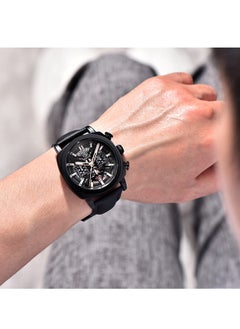 Men's Quartz Watches 43MM Black Metal Frame All Black Dial Leather Black Strap Sports Waterproof Chronograph Fashion Business Watchws BY5205 - pzsku/Z2DCDED4F4D1A73676675Z/45/_/1729129621/8d62373d-5b26-47aa-9883-77d153aaeda7