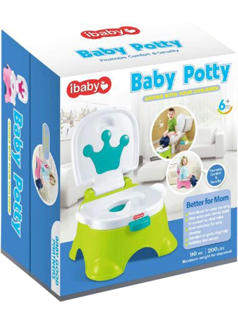 Multi-purpose potty training chair – green with crown design - Image 5