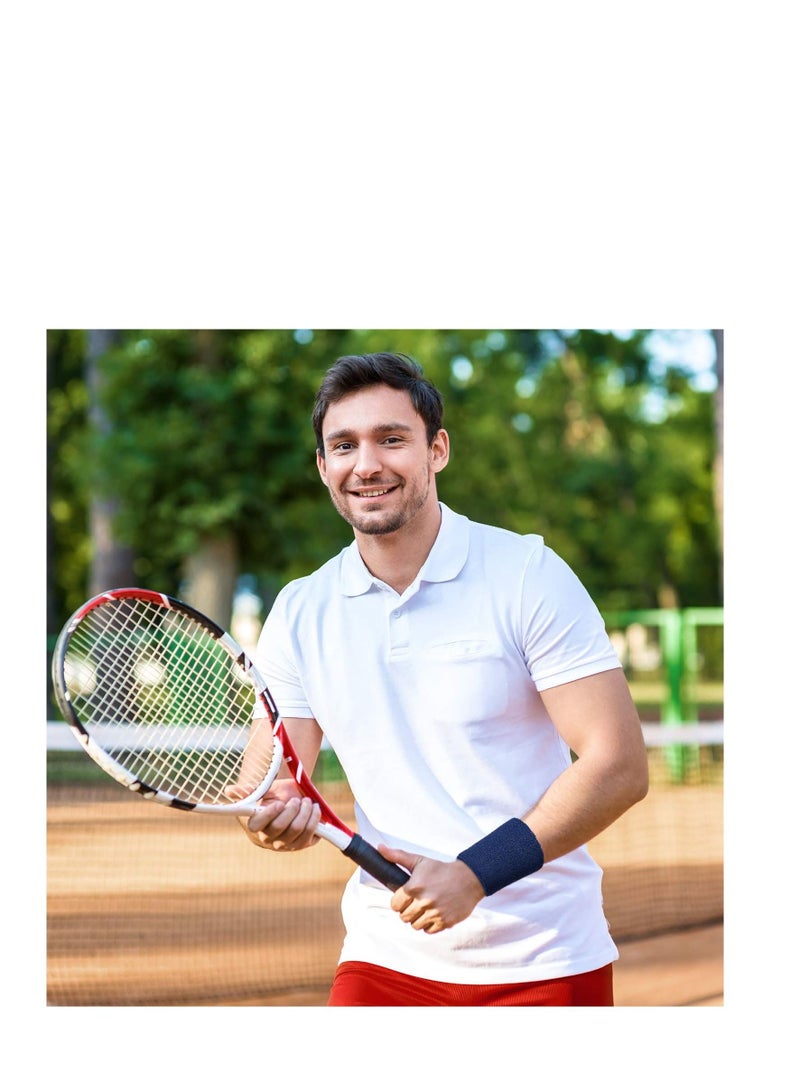 Y&D 6 Pack Wrist Sweatbands Sports Wristbands for Football Basketball, Running Athletic Navy - Image 3