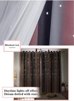 ليوكور 2 لوحات ستائر طبقة مزدوجة الستائر 134x183 سم  - Image 5