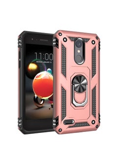 Case Cover For LG Aristo 2 Shockproof TPU + PC Protective Case with 360 Degree Rotating Holder Rose Gold