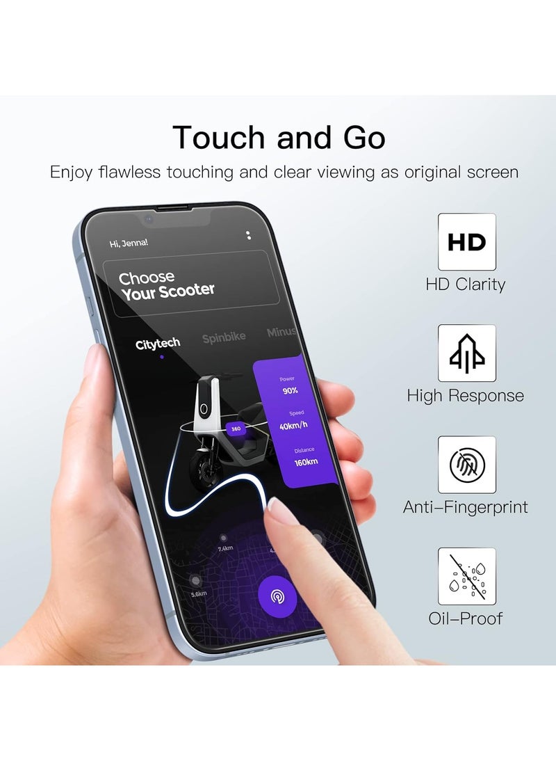 جي تيك واقي شاشة بتغطية كاملة لهاتف آيفون 14 بلس 6.7 بوصة 9h حافظة من الزجاج المقسى صديقة للبيئة عالية الدقة شفافة 3 عبوات - Image 5