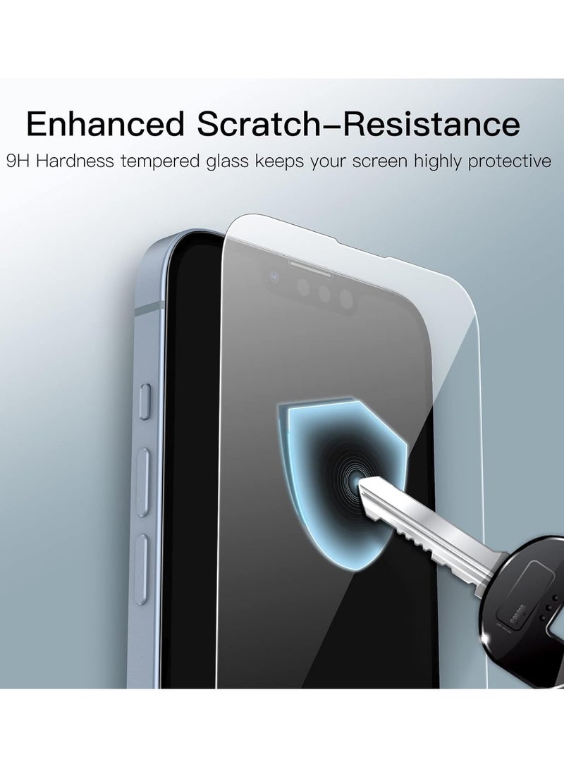جي تيك واقي شاشة بتغطية كاملة لهاتف آيفون 14 بلس 6.7 بوصة 9h حافظة من الزجاج المقسى صديقة للبيئة عالية الدقة شفافة 3 عبوات - Image 3