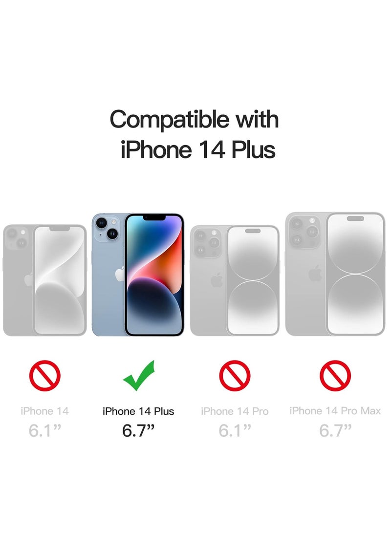 جي تيك واقي شاشة بتغطية كاملة لهاتف آيفون 14 بلس 6.7 بوصة 9h حافظة من الزجاج المقسى صديقة للبيئة عالية الدقة شفافة 3 عبوات - Image 2