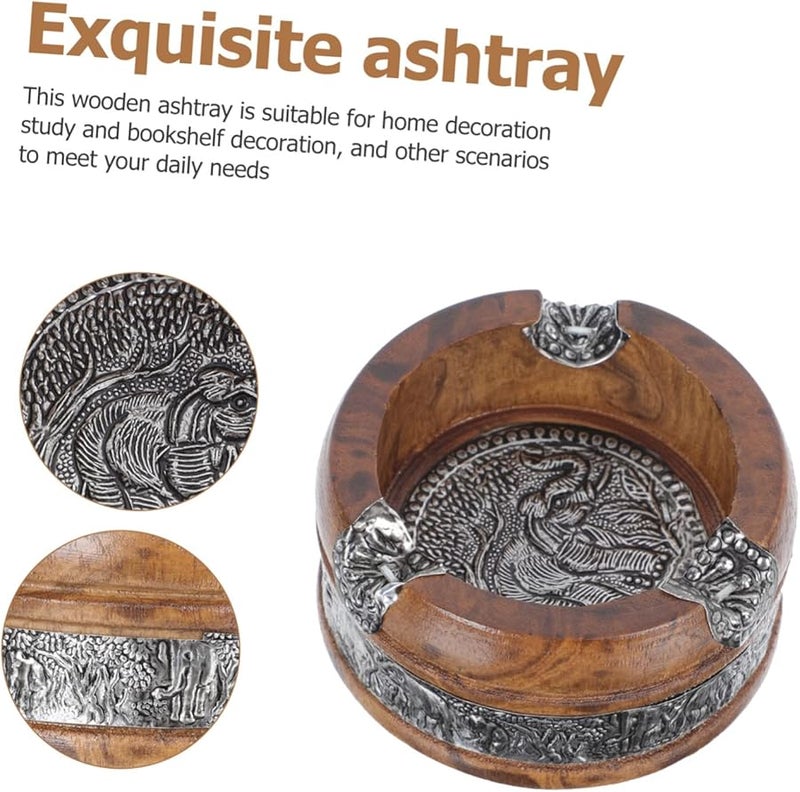 منفضة سجائر خشبية على شكل فيل ديكور مكتبي رجعي للمكتب المنزل بار فندق هدية - Image 3