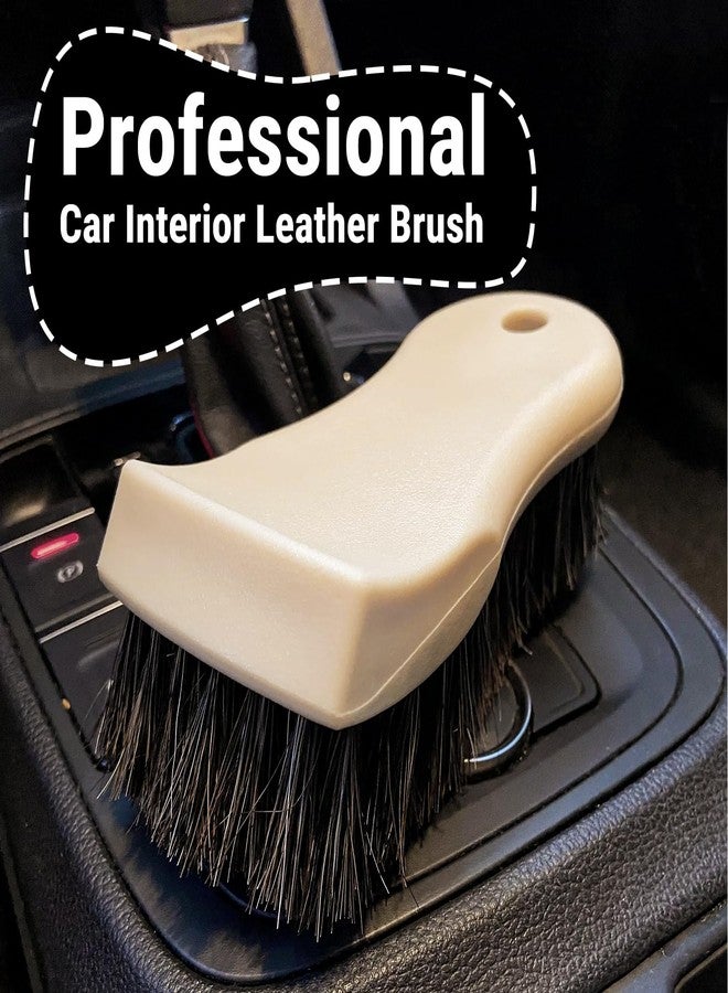 YeewayVeh Long Bristle Horse Hair Brush for Leather, Versatile Leather Cleaning Brush for Car Interior Seat, Carpet, Upholstery, Furniture and Shoes - Image 2