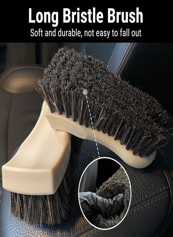 YeewayVeh Long Bristle Horse Hair Brush for Leather, Versatile Leather Cleaning Brush for Car Interior Seat, Carpet, Upholstery, Furniture and Shoes - Image 3