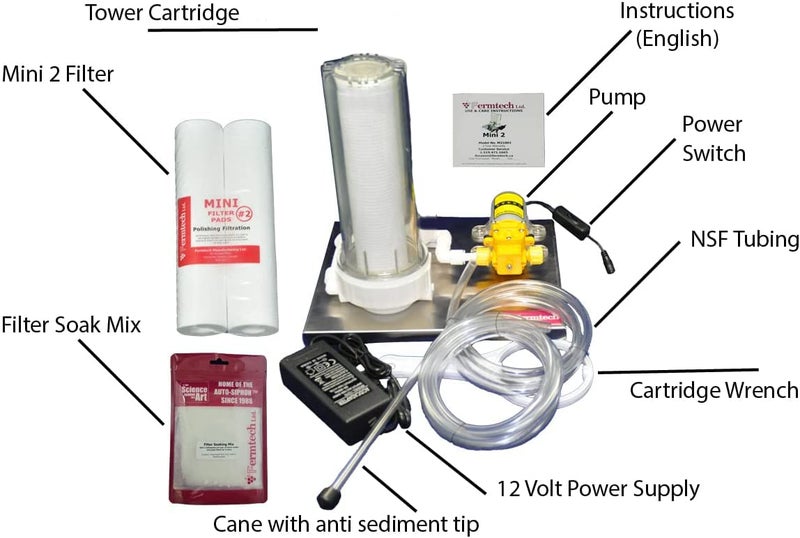 UbrewUsa Fermtech Mini 2 Home Pro 10 Inch Cartridge Single Liquid Filter System, Stainless Steel Wine Beer Mead Kombucha Filter Machine, Mini Jet Hydraulic Filtering Filtration Technology No Spill System - Image 2