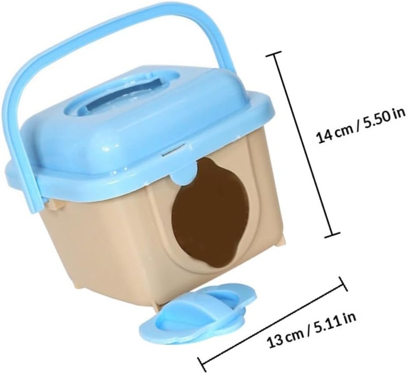 Portable Hamster Cage Small Animal Carrier Lightweight Travel Case with Handle for Hamster Travel and Outdoor Use Random Color - Image 2