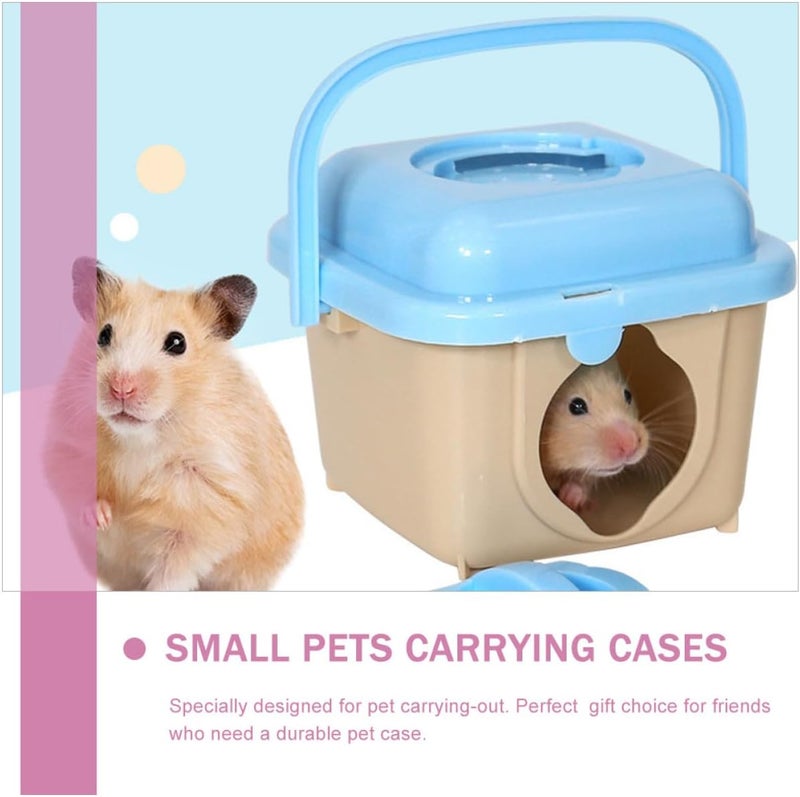 Portable Hamster Cage Small Animal Carrier Lightweight Travel Case with Handle for Hamster Travel and Outdoor Use Random Color - Image 3
