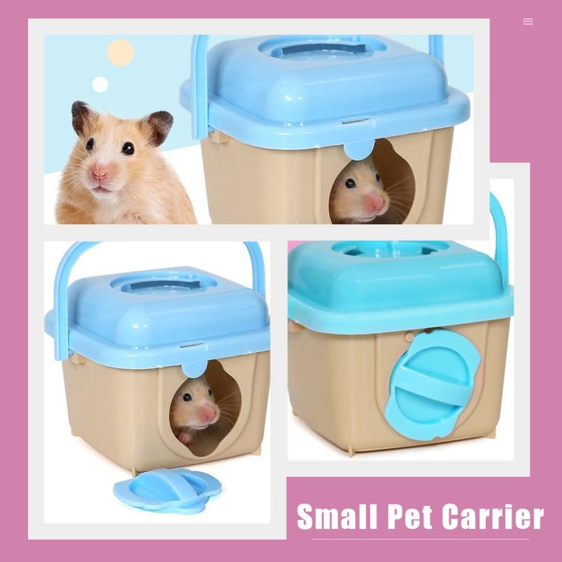 Portable Hamster Cage Small Animal Carrier Lightweight Travel Case with Handle for Hamster Travel and Outdoor Use Random Color - Image 5