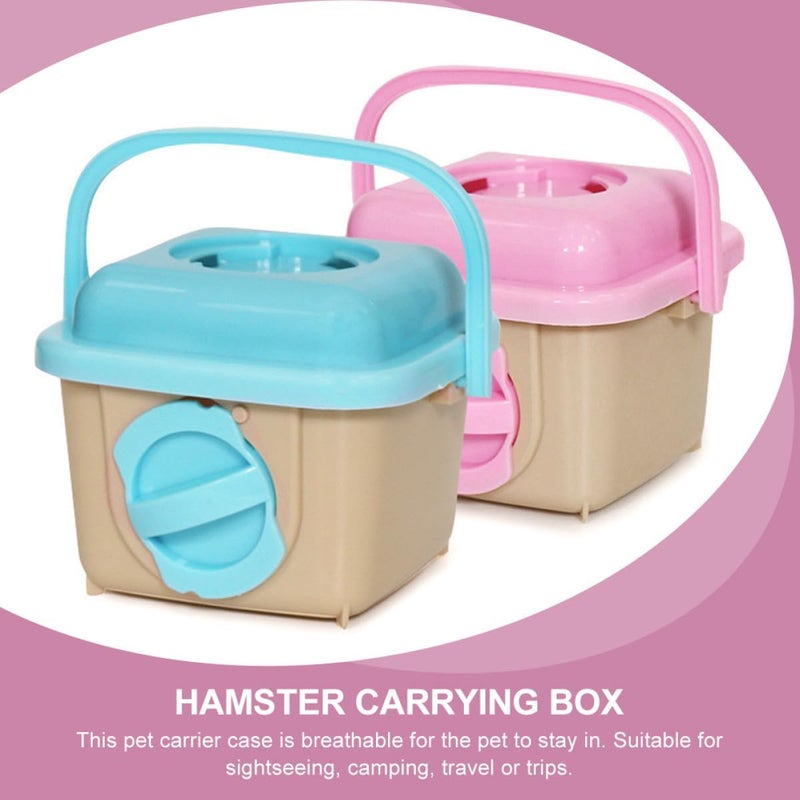 Portable Hamster Cage Small Animal Carrier Lightweight Travel Case with Handle for Hamster Travel and Outdoor Use Random Color - Image 4