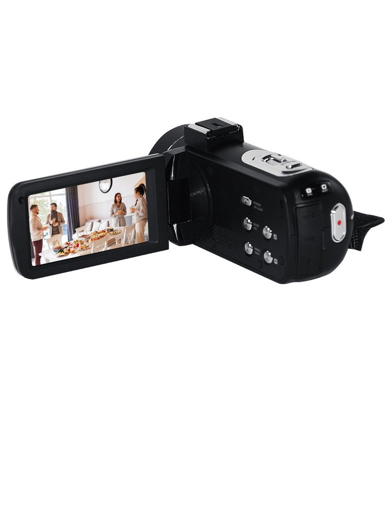 4K Ultra HD Handheld DV Professional Digital Video Camera CMOS Sensor   Camcorder with 0.45X Wide Angle Lens with Macro Hot Shoe Mount 3.0 Inch IPS Monitor Burst Shooting Anti-Shaking Function