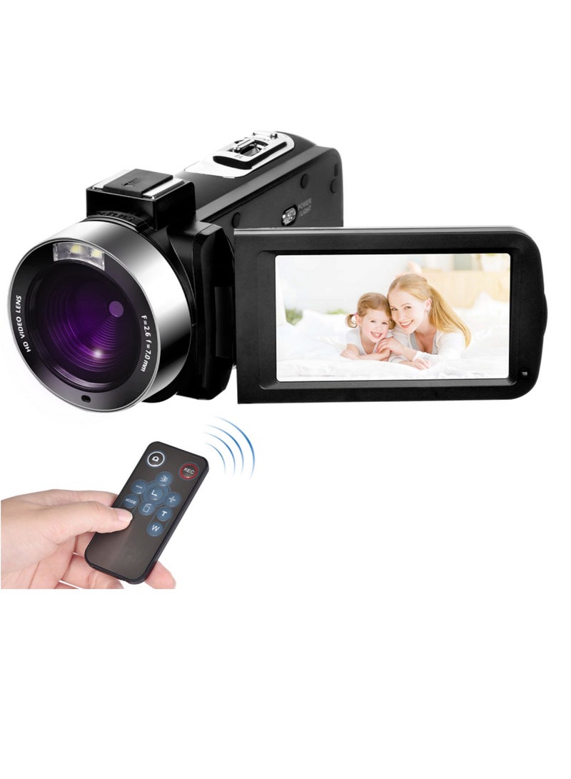 4K Ultra HD Handheld DV Professional Digital Video Camera CMOS Sensor   Camcorder with 0.45X Wide Angle Lens with Macro Hot Shoe Mount 3.0 Inch IPS Monitor Burst Shooting Anti-Shaking Function