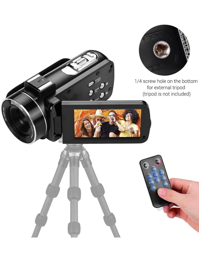 4K Ultra HD Handheld DV Professional Digital Video Camera CMOS Sensor   Camcorder with 0.45X Wide Angle Lens with Macro Hot Shoe Mount 3.0 Inch IPS Monitor Burst Shooting Anti-Shaking Function