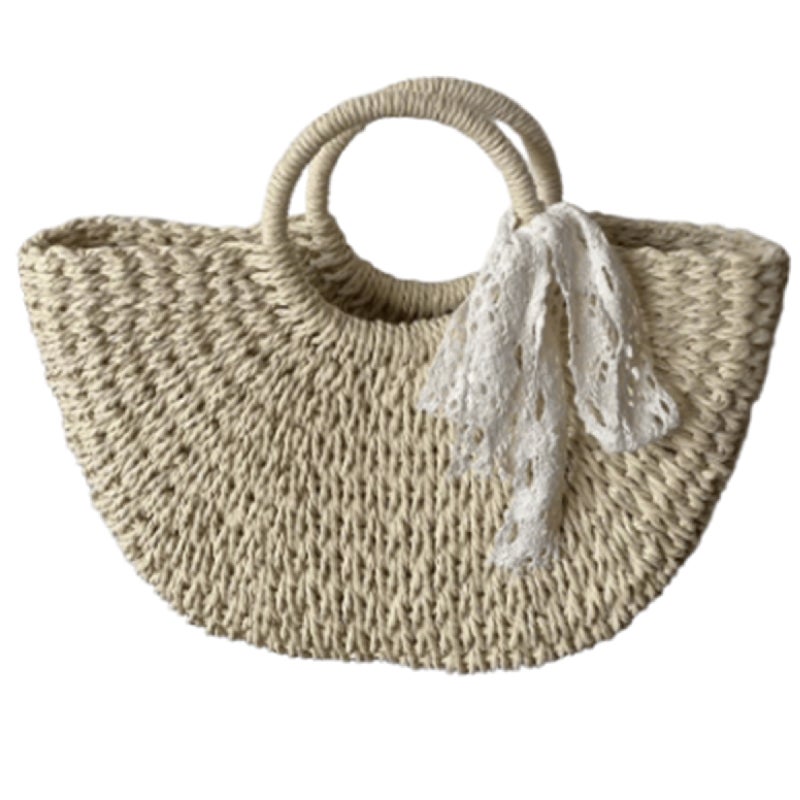 Classic Vintage Hand-woven Straw Women's Bag - Image 1