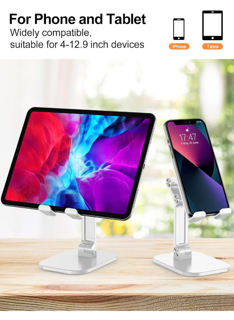 روك بو حامل الهاتف المحمول مع ارتفاع قابل للتعديل وزاوية سطح المكتب قابلة للطي حامل الهاتف أعلى حامل فون متوافق مع 4-11 بوصة جميع الهواتف / باد / قرص - Image 4