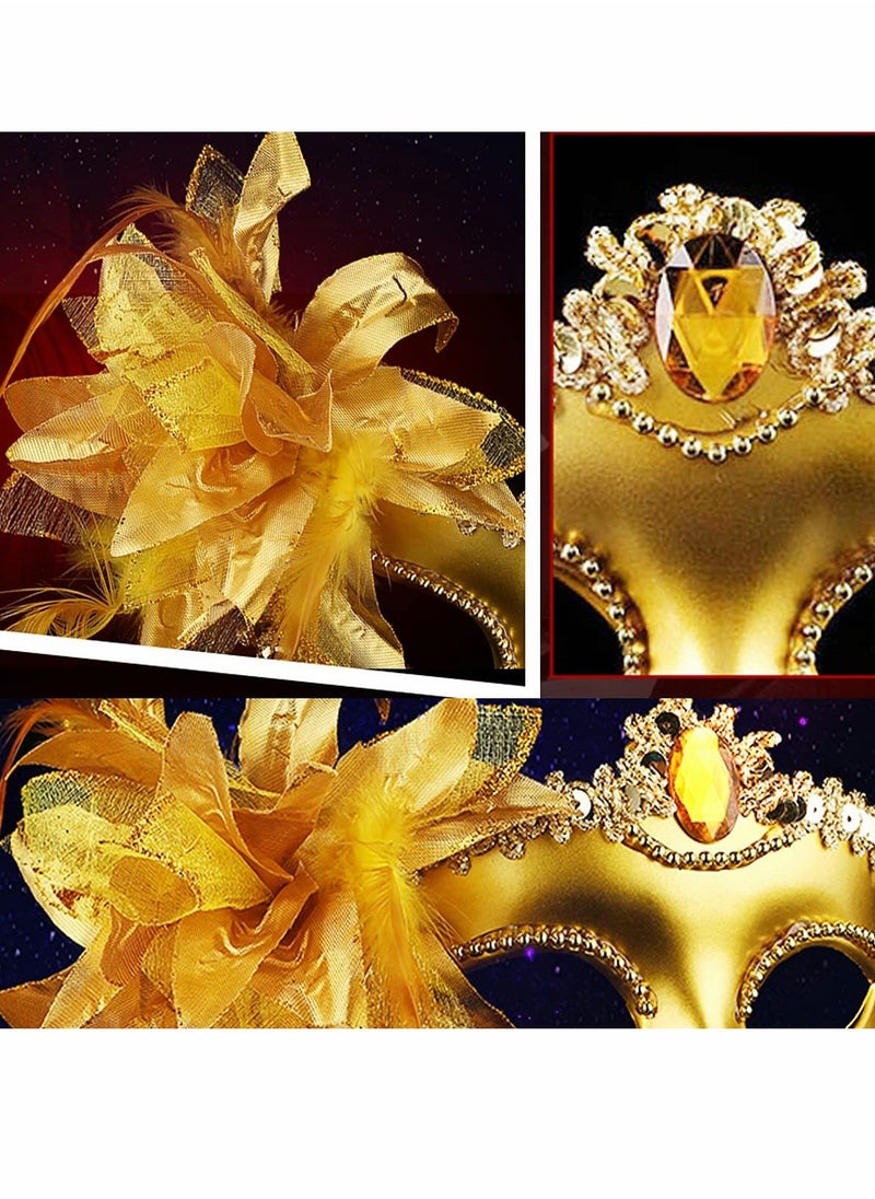 2 Piece Couples Masquerade Mask Set Costume Accessory  - Image 3