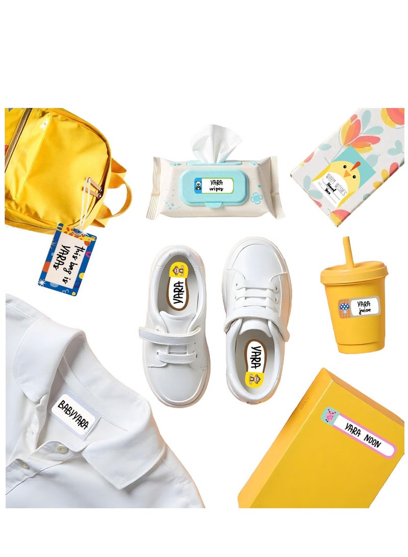 Daycare Kids Stickers Pack - 110 Name Label Stickers | Waterproof Labels for Baby Bottles  School Supplies , Name Tags for School Bag , Stick-on Clothes Clothing Labels , Bag Tags , Gift Sticker - Image 1