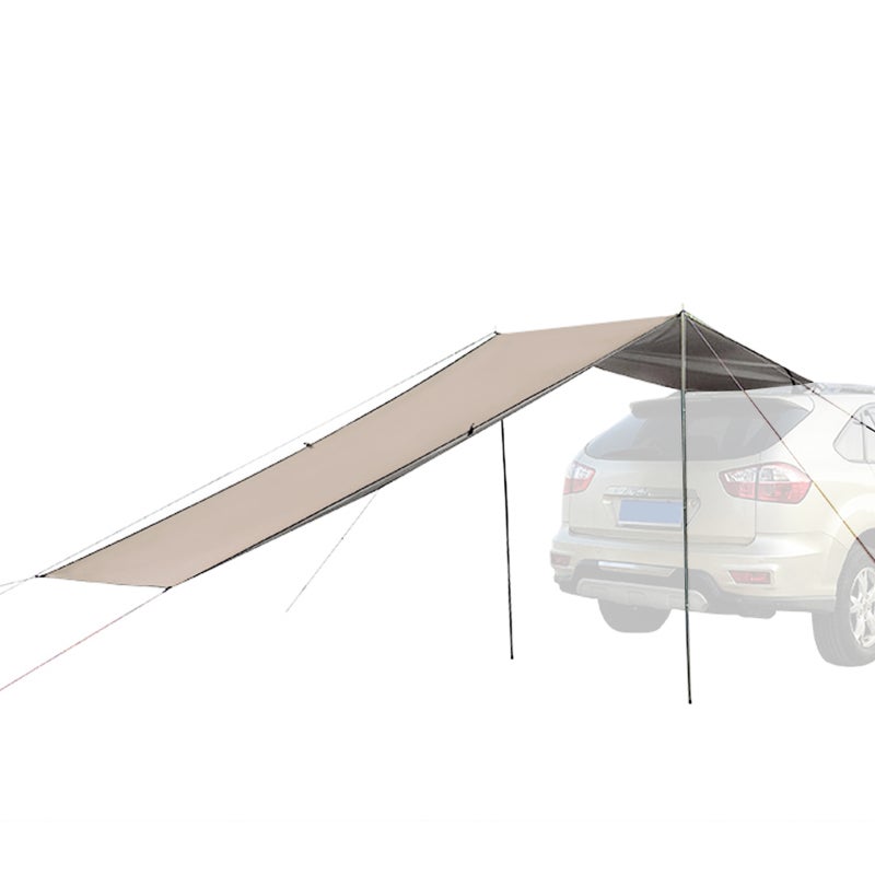 Canopy 300 X 200cm Khaki 210D Oxford Cloth With Silver Coating - Abrasion-Resistant UV Protection Beach Shelter for Camping Beach Picnic Sporting Events - Image 2