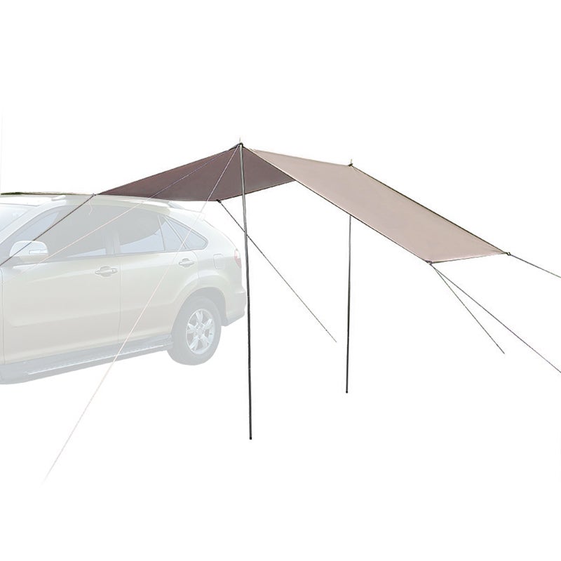 Canopy 300 X 200cm Khaki 210D Oxford Cloth With Silver Coating - Abrasion-Resistant UV Protection Beach Shelter for Camping Beach Picnic Sporting Events - Image 1