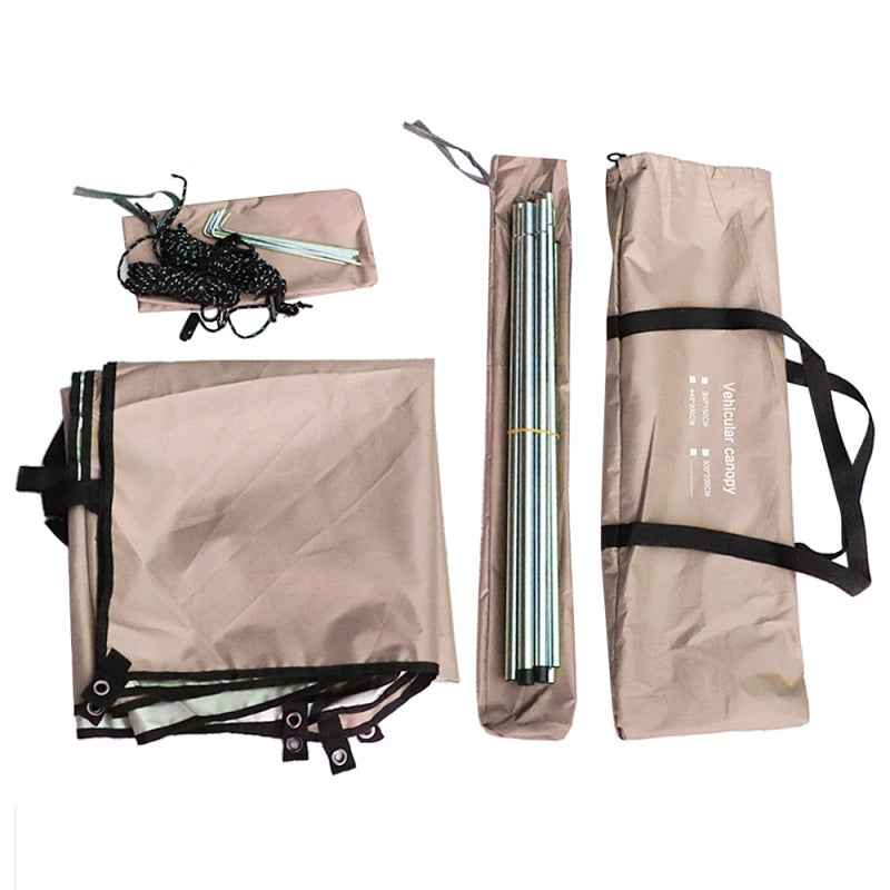Canopy 300 X 200cm Khaki 210D Oxford Cloth With Silver Coating - Abrasion-Resistant UV Protection Beach Shelter for Camping Beach Picnic Sporting Events - Image 4