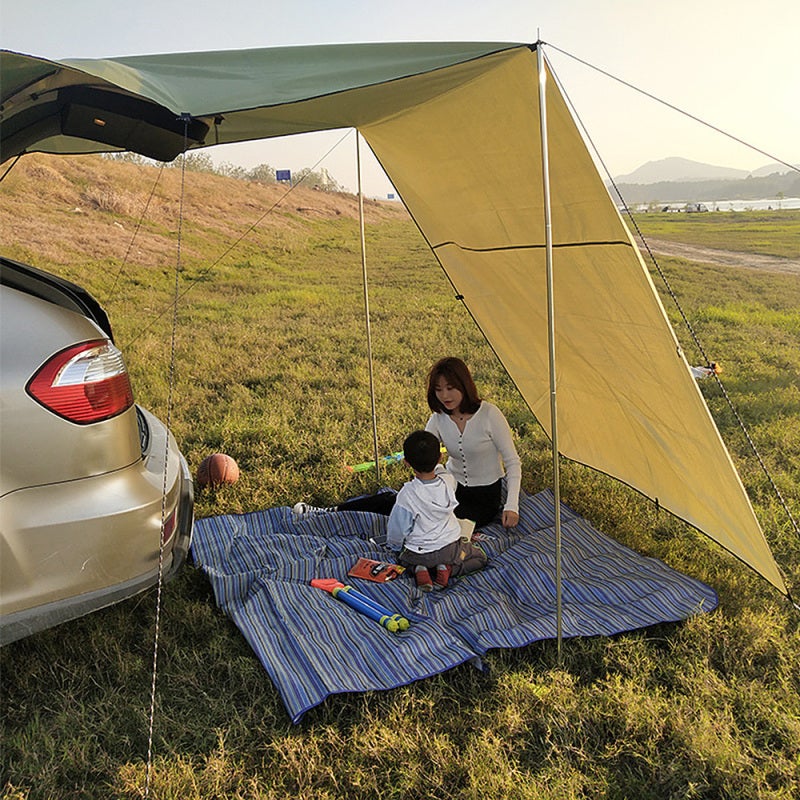 Canopy 300 X 200cm Khaki 210D Oxford Cloth With Silver Coating - Abrasion-Resistant UV Protection Beach Shelter for Camping Beach Picnic Sporting Events - Image 5