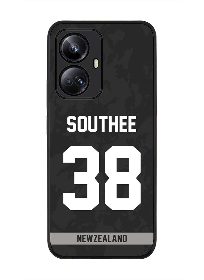 Stylizedd - Cover for Realme 10 Pro Plus 5G Case , Rugged Black Slim fit Flexible Thin Protective Phone Cases - Player Name - Tim Southee, Jersey Number- 38 - Image 1