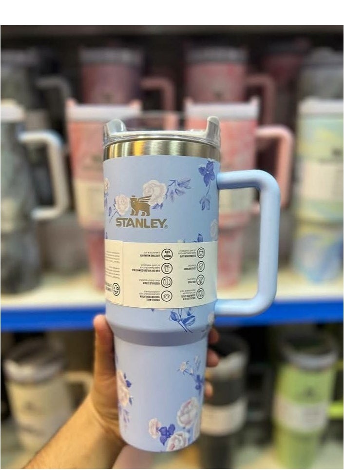 Stanley Quencher H2.0 FlowState™ 40oz Stainless Steel Marble Tumbler with Leak-Resistant 3-Position Lid & Reusable Straw | Double-Wall Vacuum Insulated | Keeps Beverages Cold for 40 Hours or Hot for 7 | BPA-Free, Eco-Friendly & Dishwasher Safe | Perfect for Gym, Travel, Office, and Daily Use - Image 1