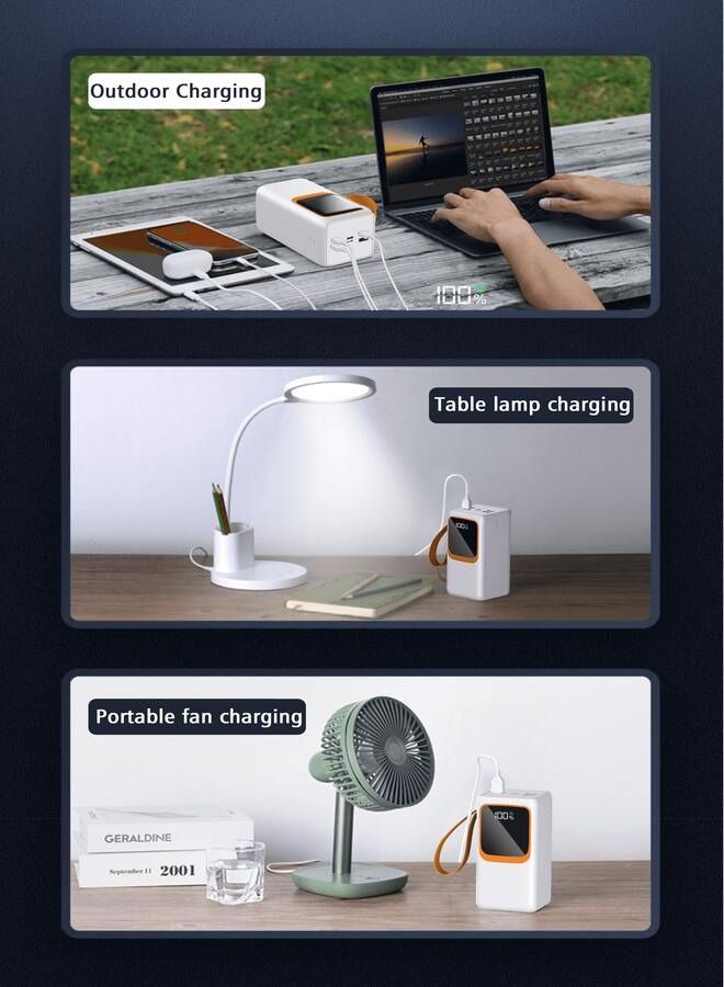 Aspor A350 22.5w Outdoor Travel LED Digital Display Portable Mobile Charger Large Capacity Usb Power Bank 50000mAh - Image 5