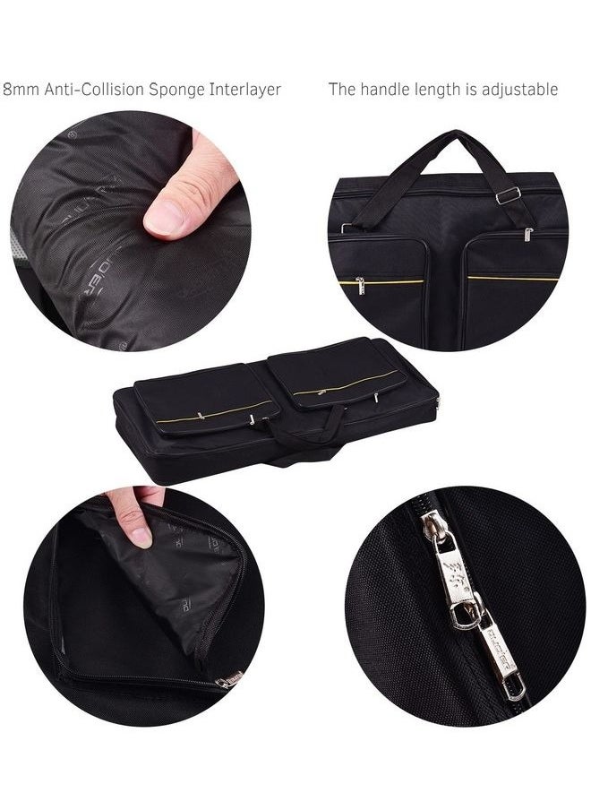61 Keys Piano Keyboard Storage Bag,Portable Foldable Electric Piano Keyboard Case Bag with Ajustable Hand Straps and Two Side Bags,41x15.5x103cm,Black  - Image 4